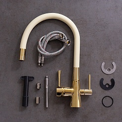 Lemark Смеситель для кухни Comfort LM3075G-Beige бежевый/золото – фотография-4