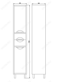Водолей Пенал "Габи 35" L белый/дуб с б/к – фотография-2