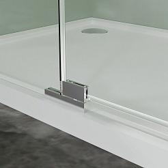 Azario Душевой уголок Male 100/100 стекло прозрачное профиль матовый графит – фотография-5