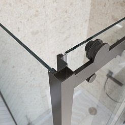 BelBagno Душевой уголок Marino MARINO-2-AH-1-150/80-C-GM 150x80 профиль оружейная сталь текло прозрачное – фотография-7