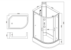 Taliente Душевая кабина 120/80 TA-128CB(L) – фотография-3