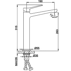 Frap Смеситель для раковины H61 F1061-2 хром – фотография-2