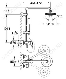 Grohe Душевая система "Euphoria Concetto System 180 23061001" – фотография-2