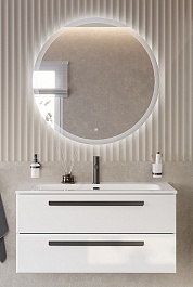 BelBagno Мебель для ванной Eco Cer-N 100 CZR-8073-100 bianco opaco ручки чёрные – фотография-1