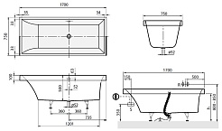 Villeroy & Boch Акриловая ванна Squaro 170x80 UBQ170SQR2V-96 star white – фотография-4