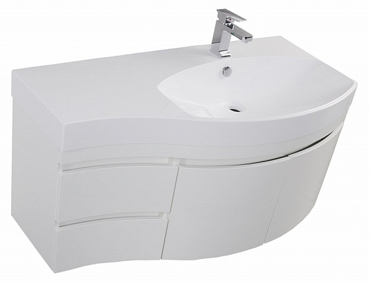 Aquanet Тумба с раковиной Опера 1-115 R с ящиком белая (169657) – картинка-9