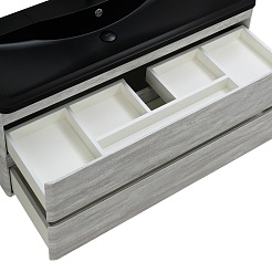 BelBagno Мебель для ванной Albano 120 подвесная Rovere Vintage Bianco с раковиной BB1200/455-LV-ART-ALR-NERO – фотография-5