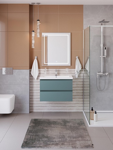 BelBagno Тумба с раковиной Kraft 75 подвесная Голубой матовый – фотография-12