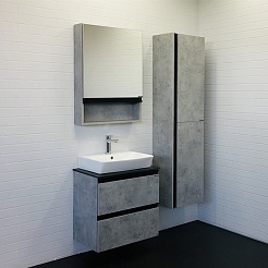 Comforty Тумба с раковиной Эдинбург 60 2 подвесная бетон светлый – фотография-9