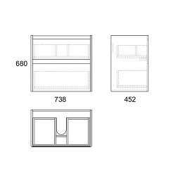Owl 1975 Тумба с раковиной Malaren 80 2 ящика – фотография-4