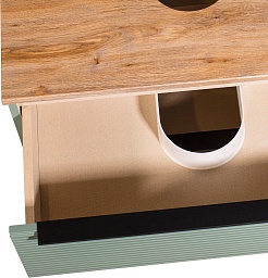 Runo Тумба с раковиной Орлеан 70 Nuovo подвесная зеленая/дуб натуральный – фотография-4