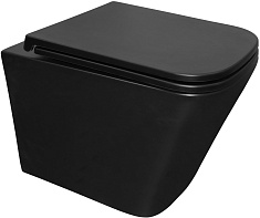 Azario Унитаз подвесной Teramo AZ-0052-UQ3MB безободковый черный матовый
