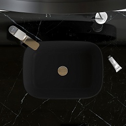 Am.Pm Мебельная накладная раковина Func 45 черная матовая – фотография-4