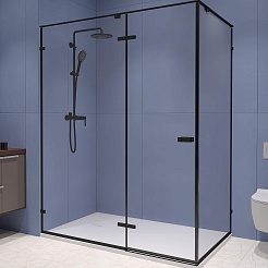 RGW Душевой уголок Stilvoll SV-040B 100x90 профиль черный стекло прозрачное – фотография-1