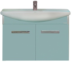 Misty Тумба для умывальника Джулия 85 подвесная голубая – фотография-1