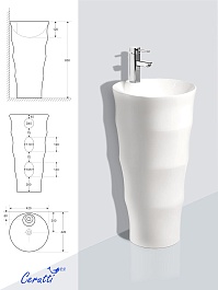 Ceruttispa Раковина напольная Marco 42 CT7833 белая – фотография-6