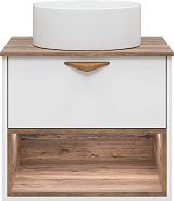 Brevita Тумба под раковину Bergen 60 подвесная дуб галифакс олово/белая