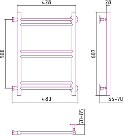 Стилье Полотенцесушитель Версия-Б1 500х400 – фотография-2