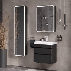 Equil Зеркальный шкаф Eltoro 60 R чёрный софт – фотография-3