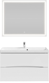 Водолей Мебель для ванной Лайт 100 подвесная белая – фотография-1