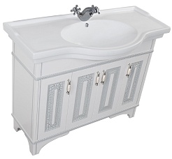 Aquanet Тумба с раковиной Валенса 110 белый краколет/серебро (180148) – фотография-2