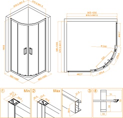 RGW Душевой уголок Classic CL-54B 100x100 профиль черный стекло прозрачное – фотография-6