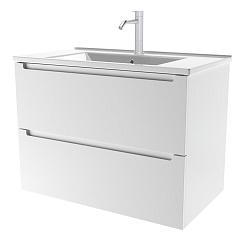 Зов Мебель для ванной Дион 80 подвесная матовая белая – фотография-3