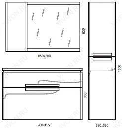  Зеркальный шкаф Nota 90 белый L – фотография-4