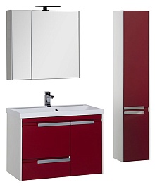 Aquanet Тумба с раковиной "Тиволи 80" бордо – фотография-2