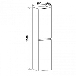 Runo Пенал для ванной Манхэттен 35 белый – фотография-3