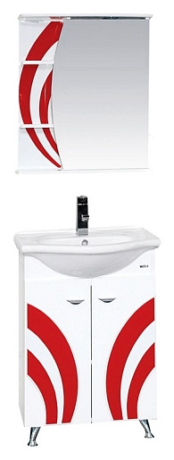 Misty Зеркальный шкаф Каролина 60 R красное стекло – фотография-2