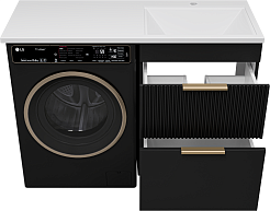 Brevita Тумба под раковину Enfida 60 под стиральную машину черная – фотография-7