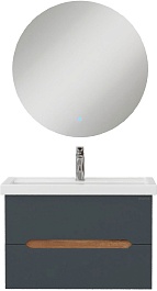 Onika Мебель для ванной Айленд 80 подвесная графит/дуб крафт – фотография-1