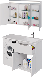 Dreja Мебель для ванной Vega 120 R под стиральную машину белая – фотография-5