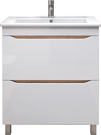 Vigo Мебель для ванной Grani 750-0-2 белая/дуб золотой – фотография-3