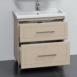 СанТа Мебель для ванной Венера 80 с зеркалом дуб бежевый – фотография-5