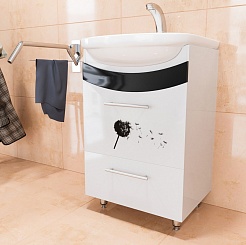 Mixline Тумба под раковину Радуга 50 белая (одуванчик) – фотография-2