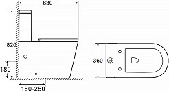 Azario Унитаз-компакт Conto AZ-T005BR безободковый с бачком с сиденьем микролифт белый – фотография-18
