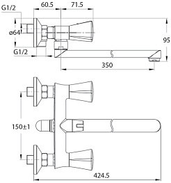 Iddis Смеситель для ванны Bounce BOUSBL2i10WA универсальный – фотография-3