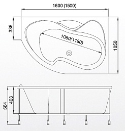 Akrilan Акриловая ванна Laguna ALSINA 150 R – фотография-4