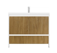 Velvex Мебель для ванной напольная Klaufs 90 белая/дерево, 2 ящика – фотография-10