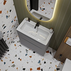 Vivon Тумба с раковиной Ostin 70 напольная серая матовая – фотография-3