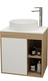 Teymi Тумба с раковиной Nura 70 дуб эврика/белый матовый T60528 раковина T50105 – фотография-1