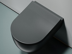 Ceramicanova Подвесной унитаз Modena Rimless CN6063MDH тёмный антрацит матовый – фотография-9