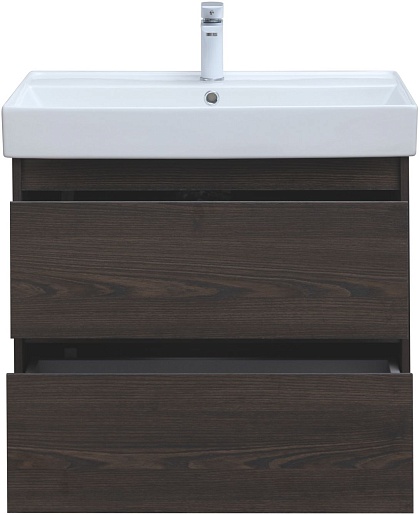 Aquanet Мебель для ванной Nova Lite 75 подвесная дуб черный – фотография-8