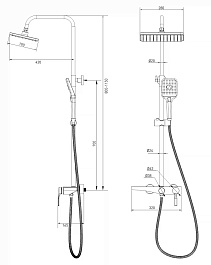 Mixline Душевая стойка 554233 вороненая сталь – фотография-3