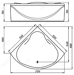 Фэма Ванна из литьевого мрамора Рената – фотография-9
