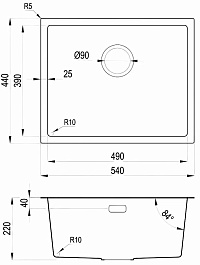 Hoffger Мойка для кухни 5444 Satin ECO – фотография-3