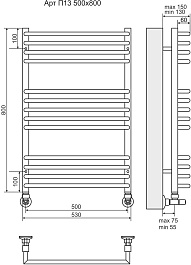 Terminus Полотенцесушитель водяной Арт П13 530x800 хром – фотография-3