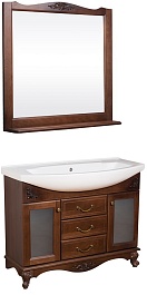 Bas Мебель для ванной Версаль 105 орех, вставки стекло – фотография-1